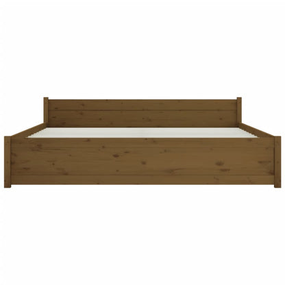Solid wood bed honey brown 200x200 cm