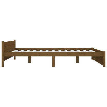 Solid wood bed honey brown 200x200 cm