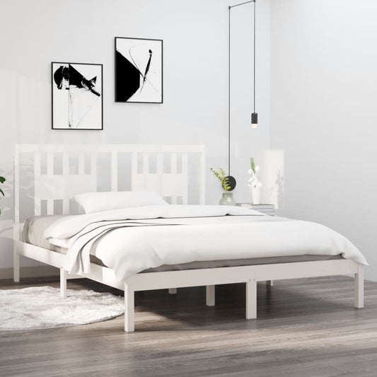 Solid wood bed white pine 140x200 cm