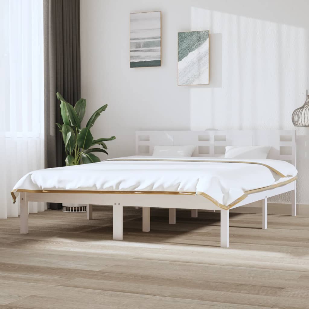 Solid wood bed white pine 160x200 cm