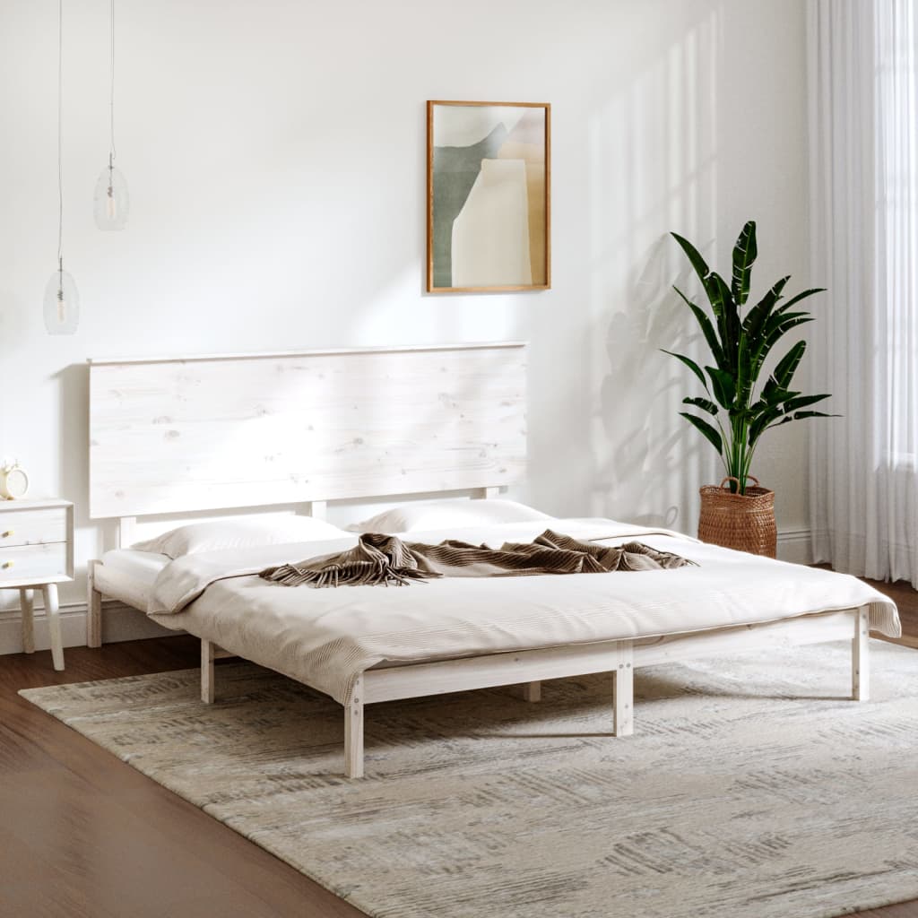 Solid wood bed white 180x200 cm