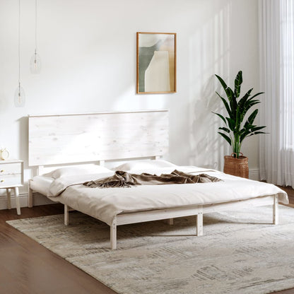 Solid wood bed white 180x200 cm