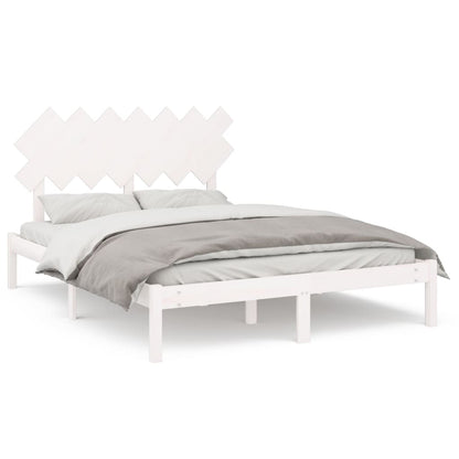 Solid wood bed white 140x200 cm