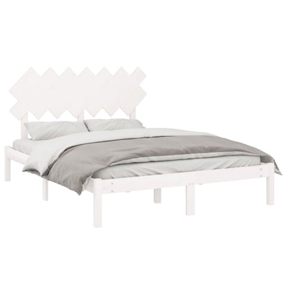 Solid wood bed white 140x200 cm