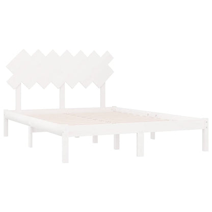 Solid wood bed white 140x200 cm