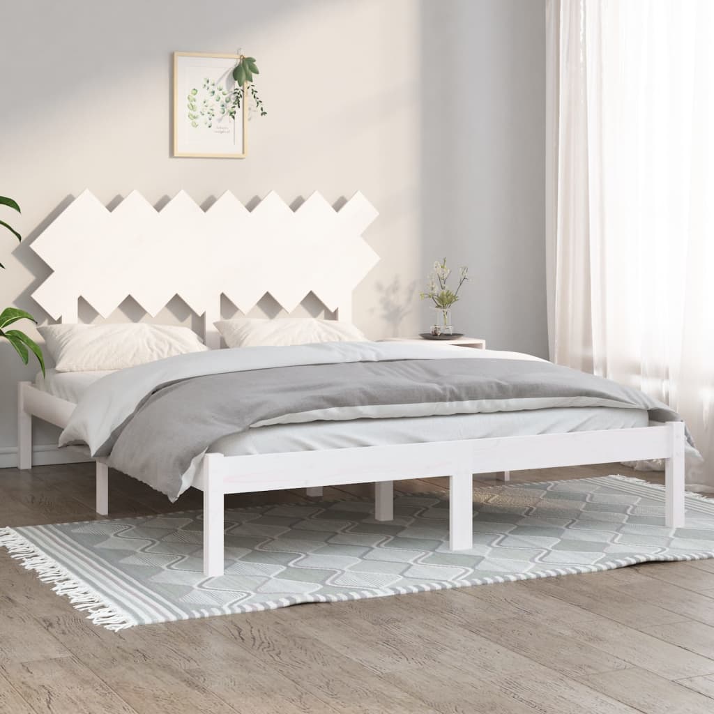 Solid wood bed white 140x200 cm
