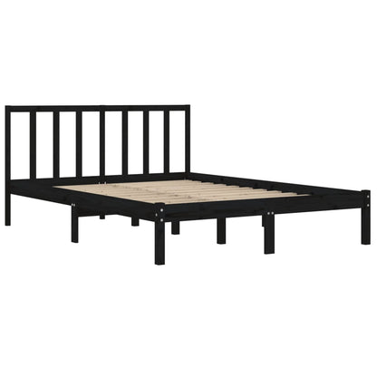 Solid wood bed black pine 140x200 cm