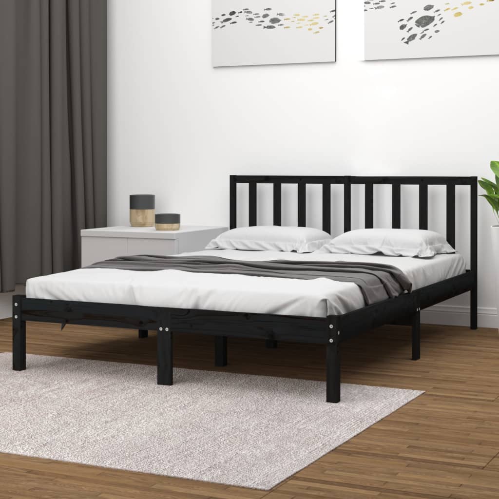 Solid wood bed black pine 180x200 cm