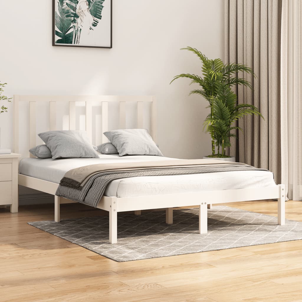 Solid wood bed white pine 140x200 cm