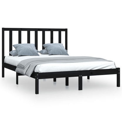 Solid wood bed black pine 140x200 cm