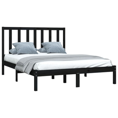 Solid wood bed black pine 140x200 cm