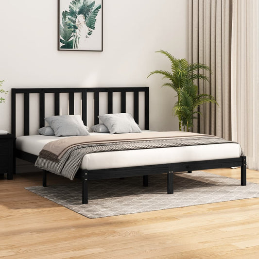 Solid wood bed black pine 180x200 cm