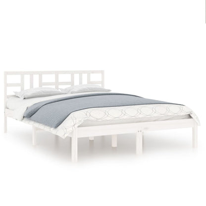 Solid wood bed white 140x200 cm
