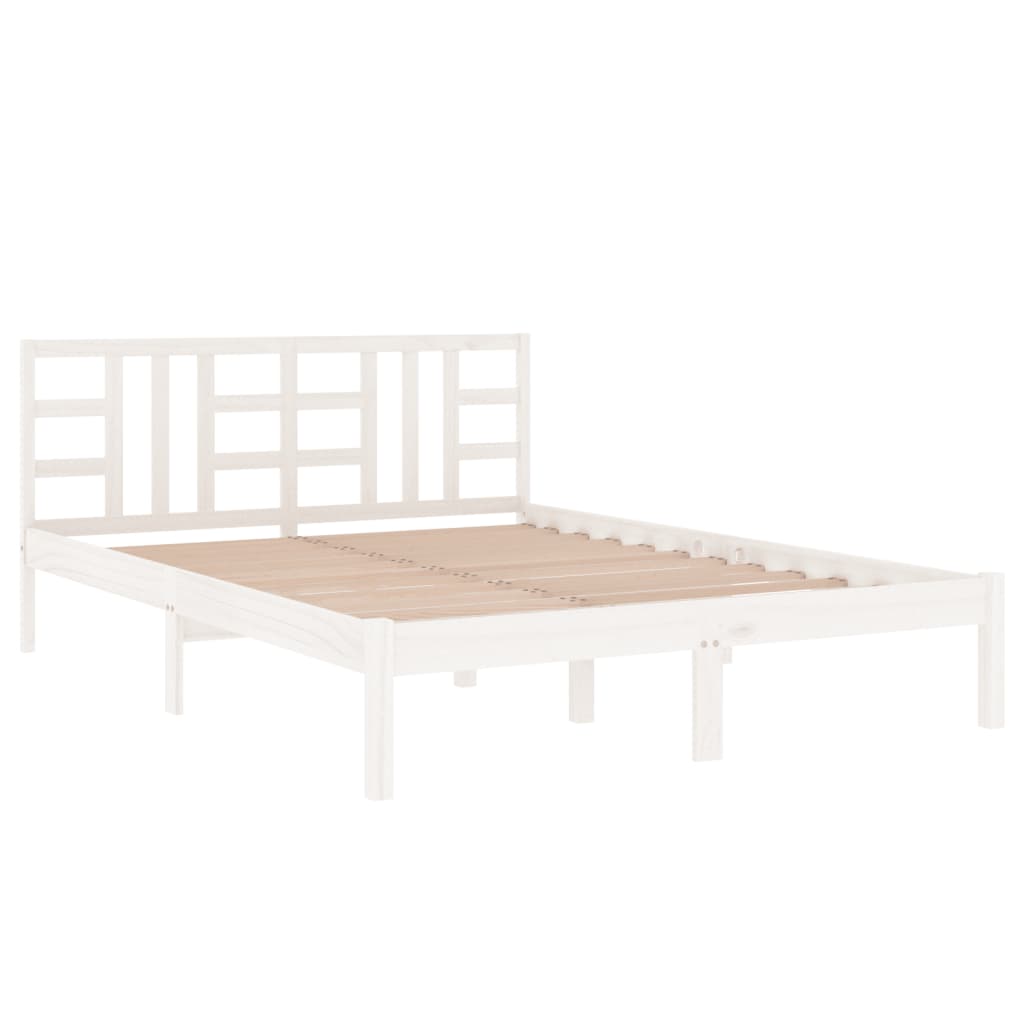 Solid wood bed white 140x200 cm