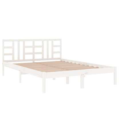Solid wood bed white 140x200 cm