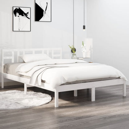 Solid wood bed white 140x200 cm