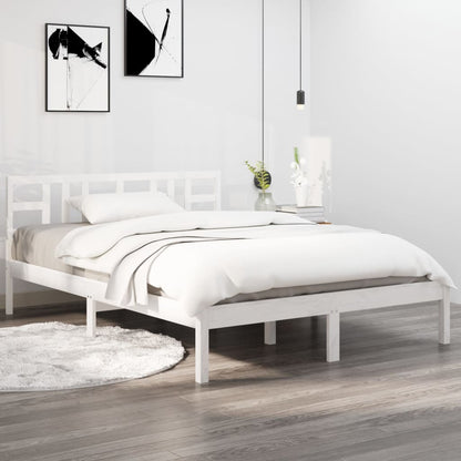 Solid wood bed white 180x200 cm