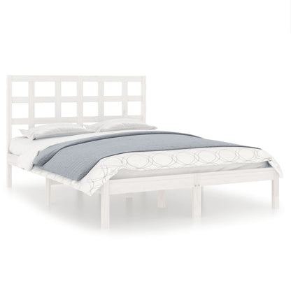Solid wood bed white 140x200 cm