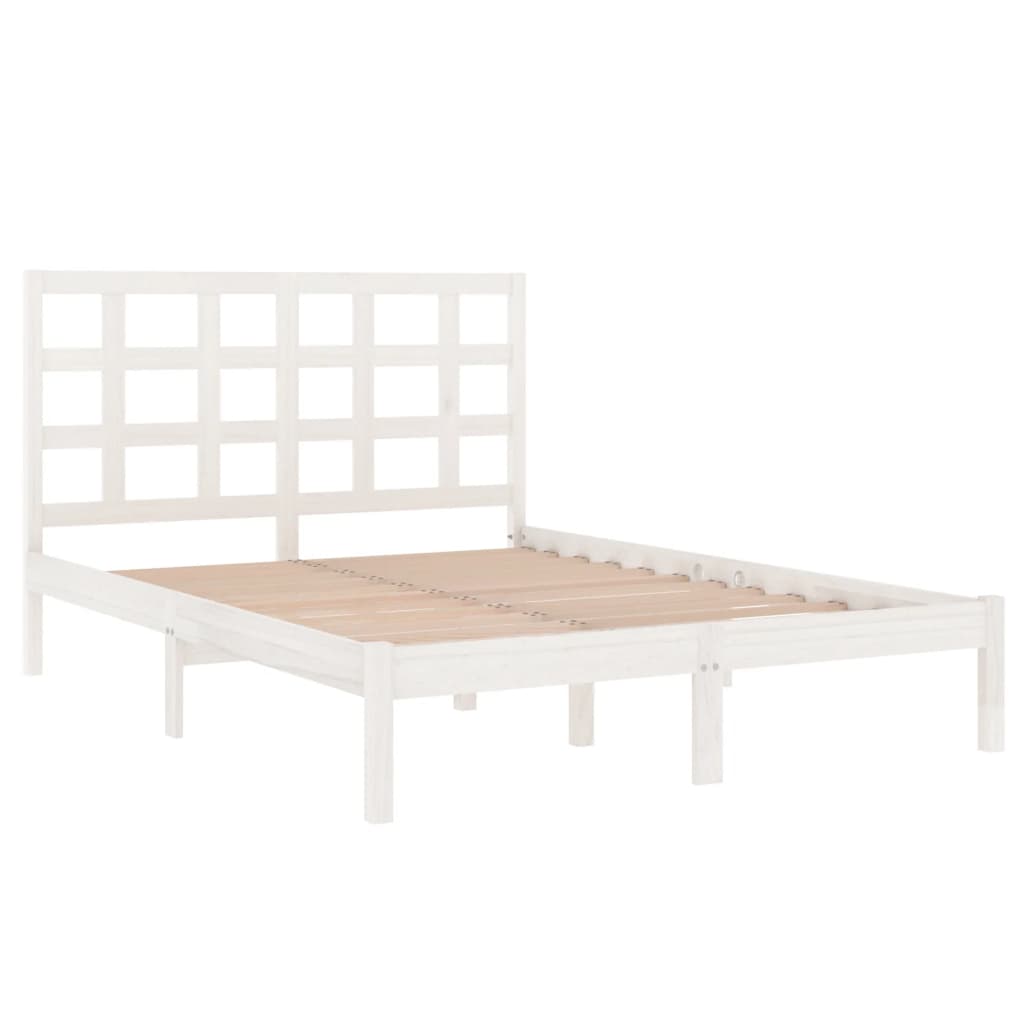 Solid wood bed white 140x200 cm
