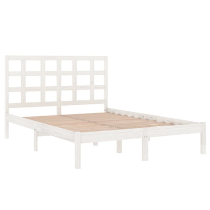 Solid wood bed white 140x200 cm