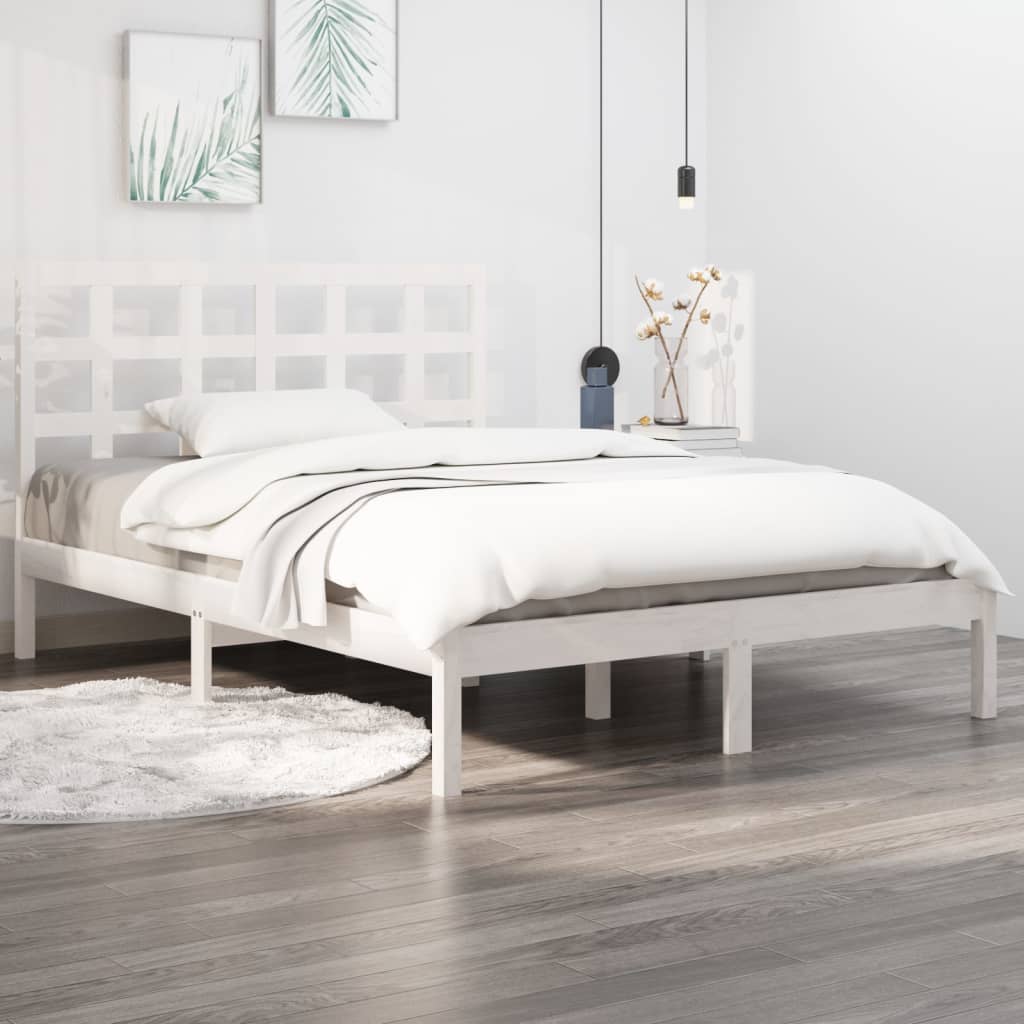 Solid wood bed white 160x200 cm