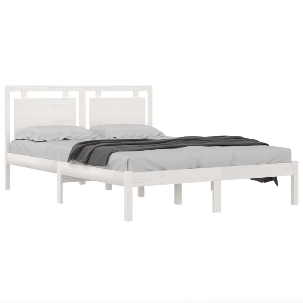 Solid wood bed white 140x200 cm