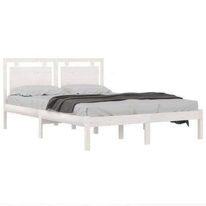 Solid wood bed white 140x200 cm