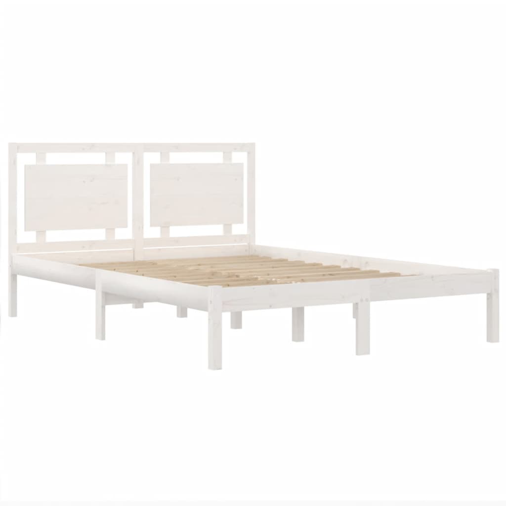 Solid wood bed white 140x200 cm