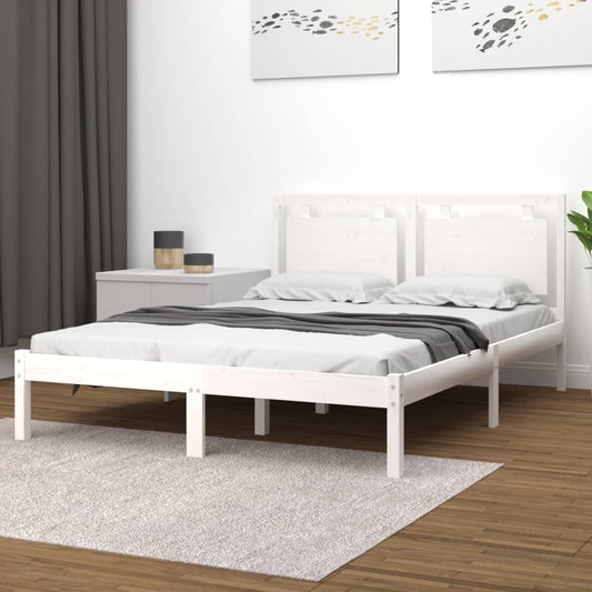 Solid wood bed white 180x200 cm