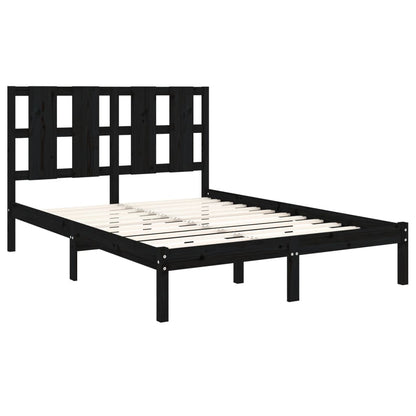 Solid wood bed black pine 140x200 cm
