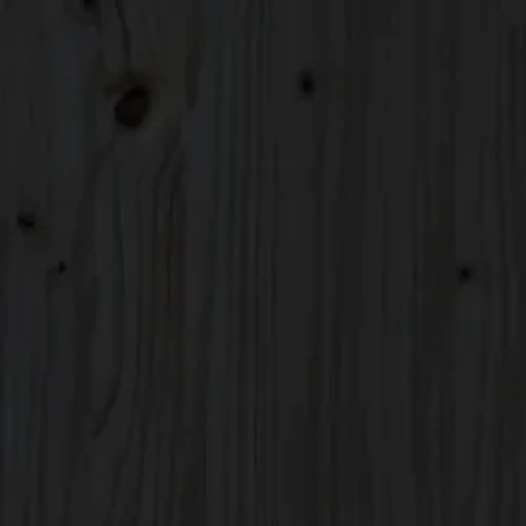 Massivholzbett Schwarz 140x200 cm