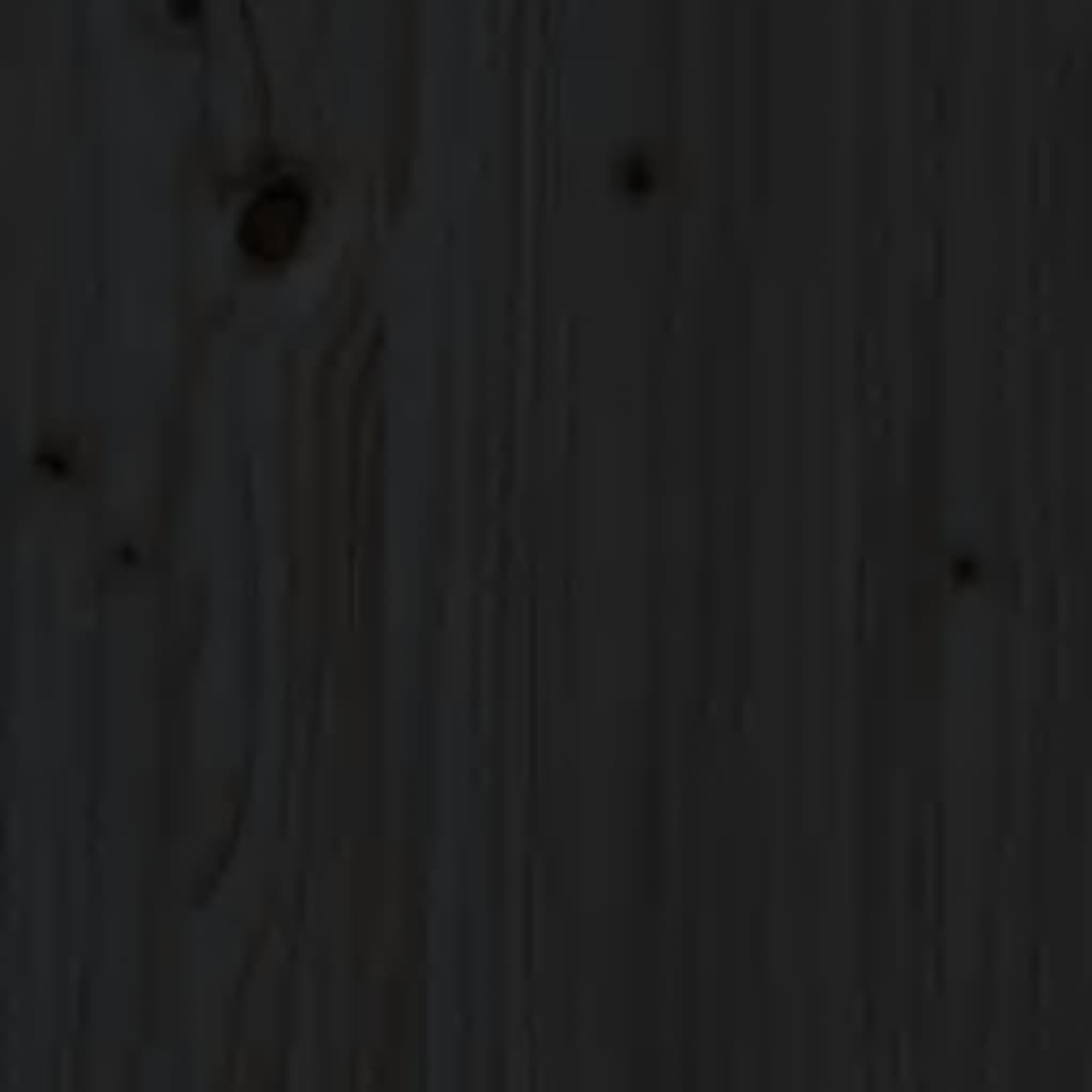 Massivholzbett Schwarz 180x200 cm