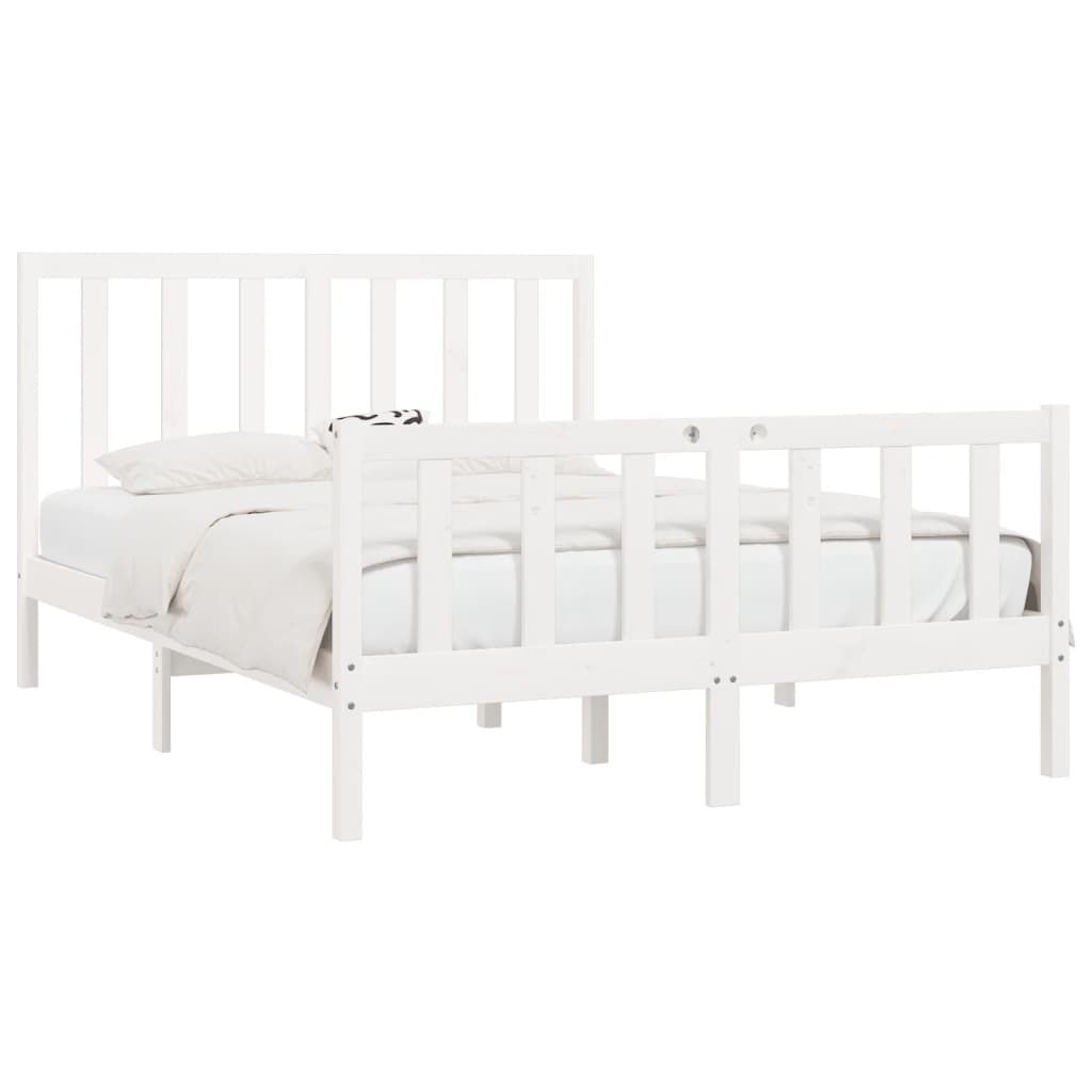 Solid wood bed white 140x200 cm