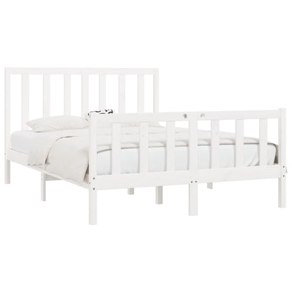 Solid wood bed white 140x200 cm