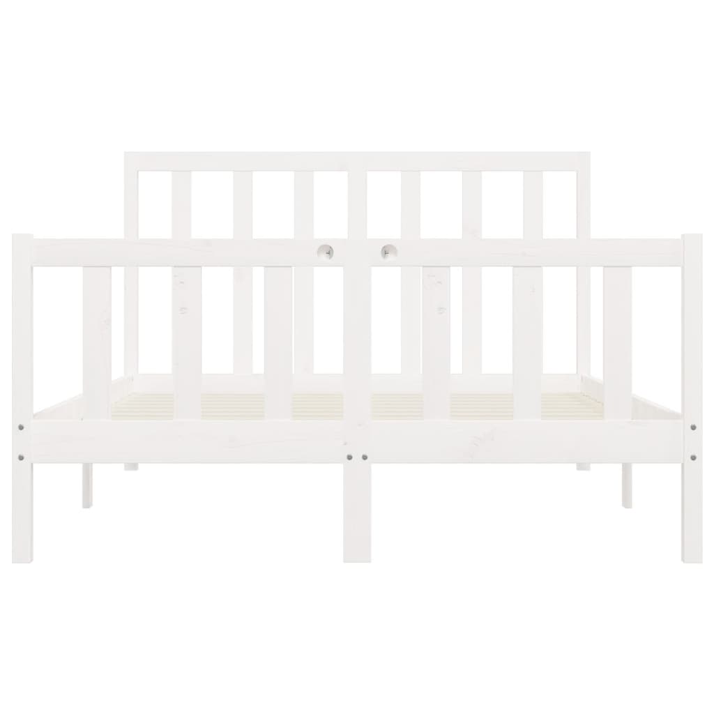 Solid wood bed white 140x200 cm