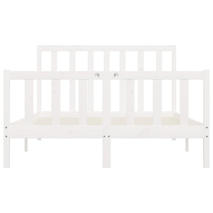 Solid wood bed white 140x200 cm