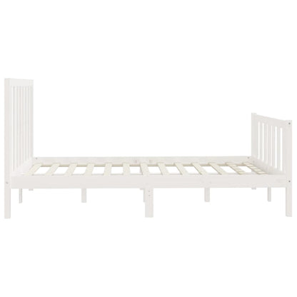 Solid wood bed white 140x200 cm