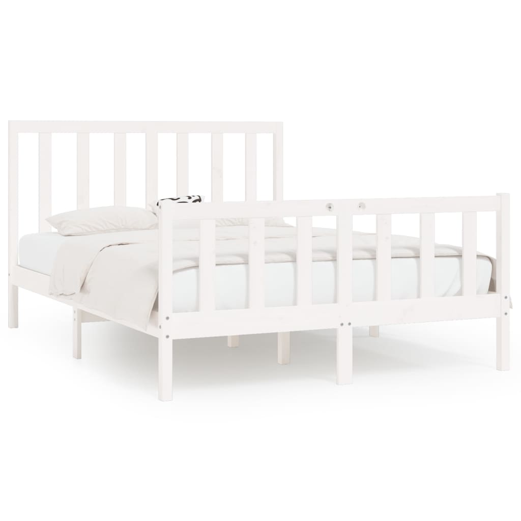 Solid wood bed white 160x200 cm