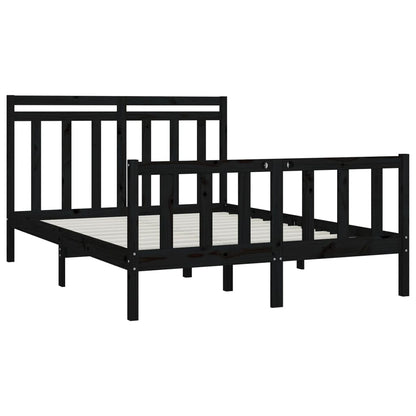 Solid wood bed black pine 140x200 cm