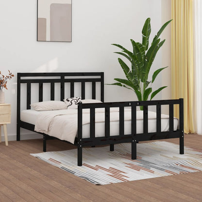 Solid wood bed black pine 140x200 cm