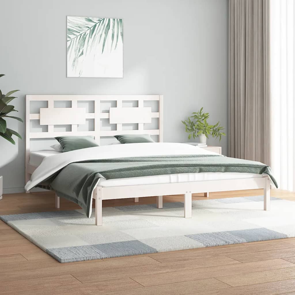 Solid wood bed white pine 140x200 cm