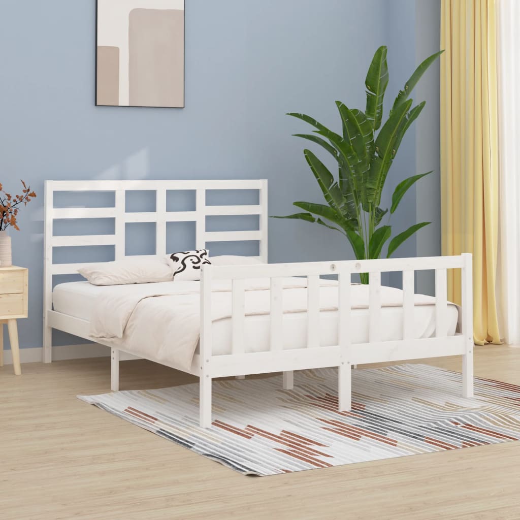 Solid wood bed white pine 140x200 cm
