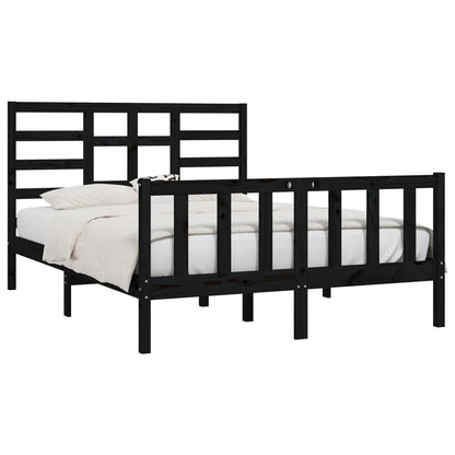 Solid wood bed black pine 140x200 cm