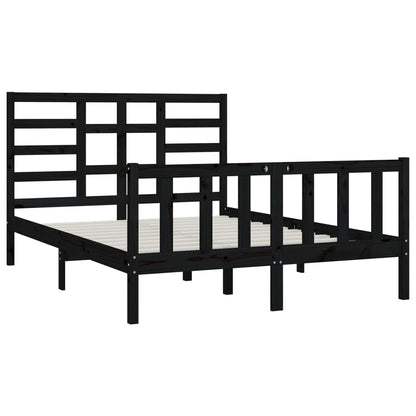 Solid wood bed black pine 140x200 cm