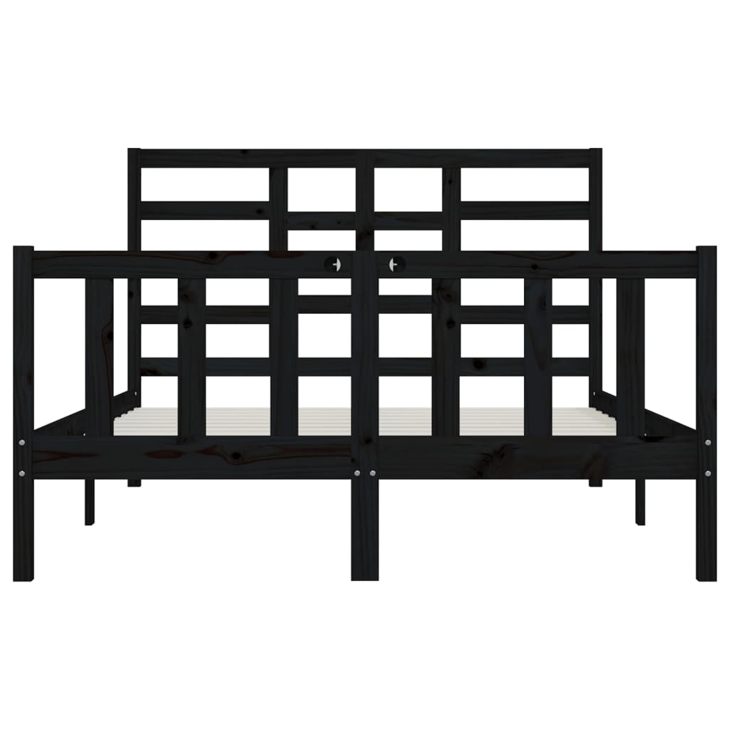 Solid wood bed black pine 140x200 cm