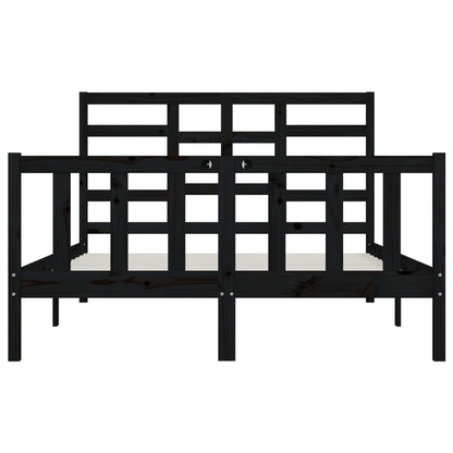 Solid wood bed black pine 140x200 cm