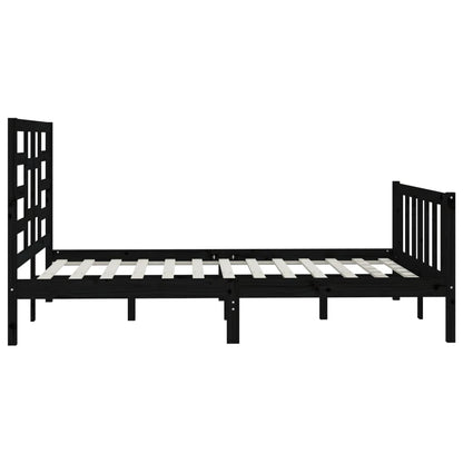 Solid wood bed black pine 140x200 cm
