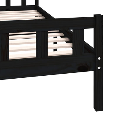 Solid wood bed black 160x200 cm