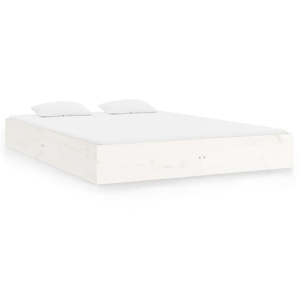 Solid wood bed white 200x200 cm