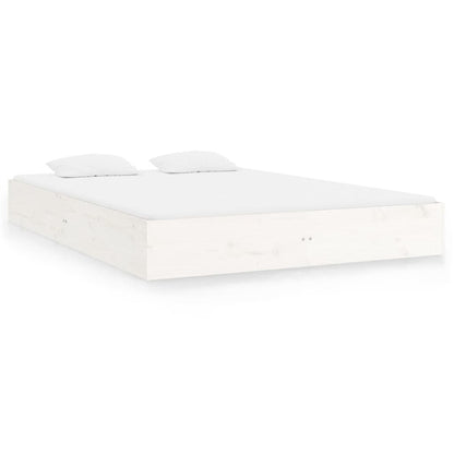 Solid wood bed white 200x200 cm